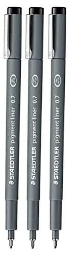 STAEDTLER Pigment Liner Fineliner 0.7mm Pack of 3 | Waterproof, Lightfast, Erasable Drawing Pens thumbnail 1