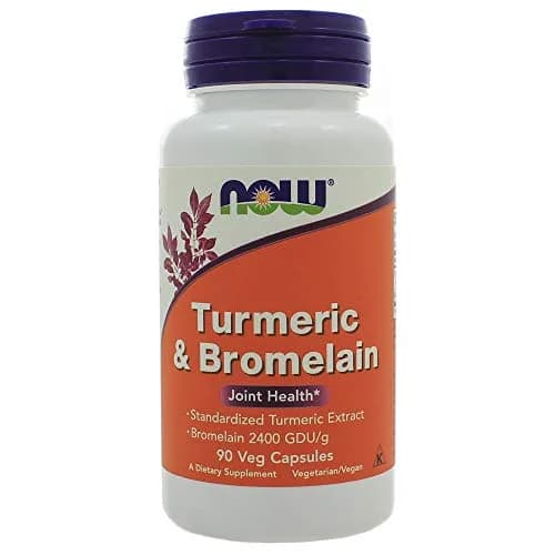 Now Foods Turmeric & Bromelain 90 Veg Capsules | Supports Joint Health & Enzymatic Activity thumbnail 1