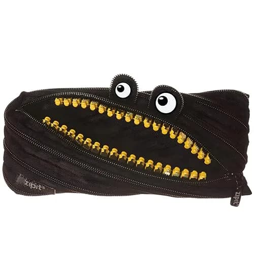 ZIPIT Monster Pencil Case for Kids | Bright Zipper Pouch for Boys, Black | Roomy & Machine Washable thumbnail 1
