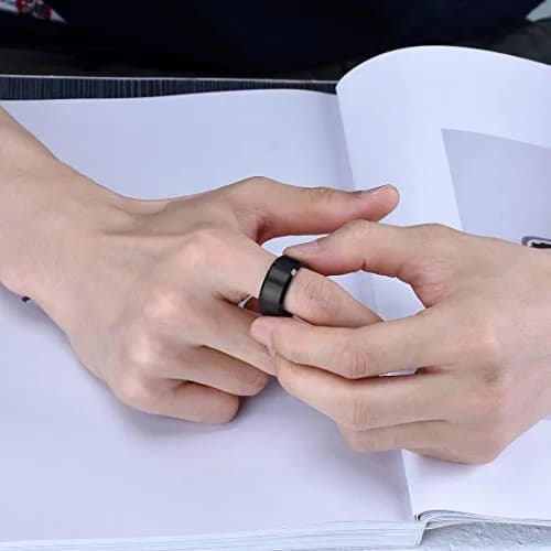 King Will Black Tungsten Wedding Band 10mm Size 11 | Durable Matte Finish for Men thumbnail 5
