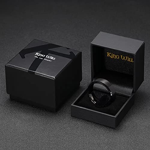 King Will Black Tungsten Wedding Band 10mm Size 11 | Durable Matte Finish for Men thumbnail 6