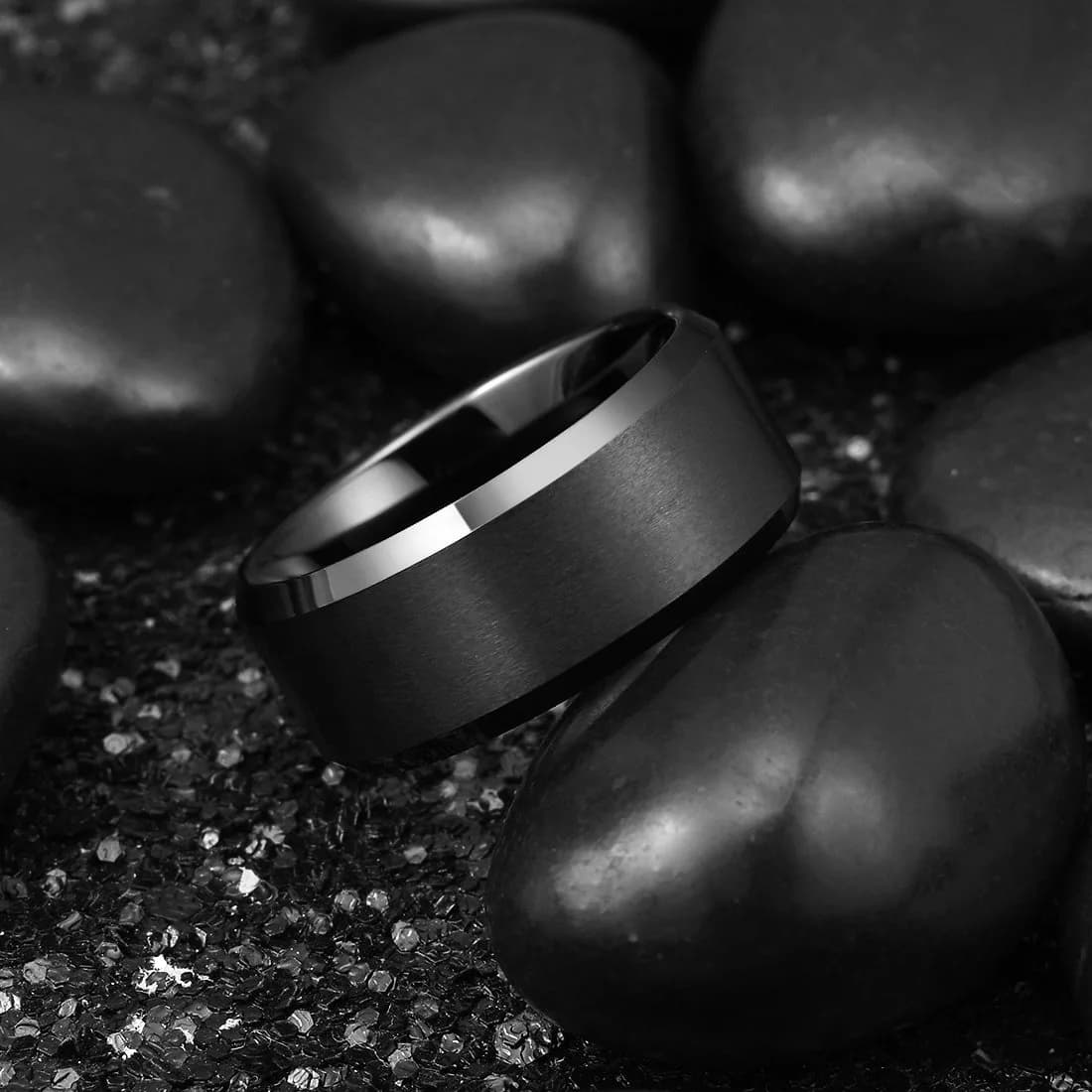 King Will Black Tungsten Wedding Band 10mm Size 11 | Durable Matte Finish for Men - view 2