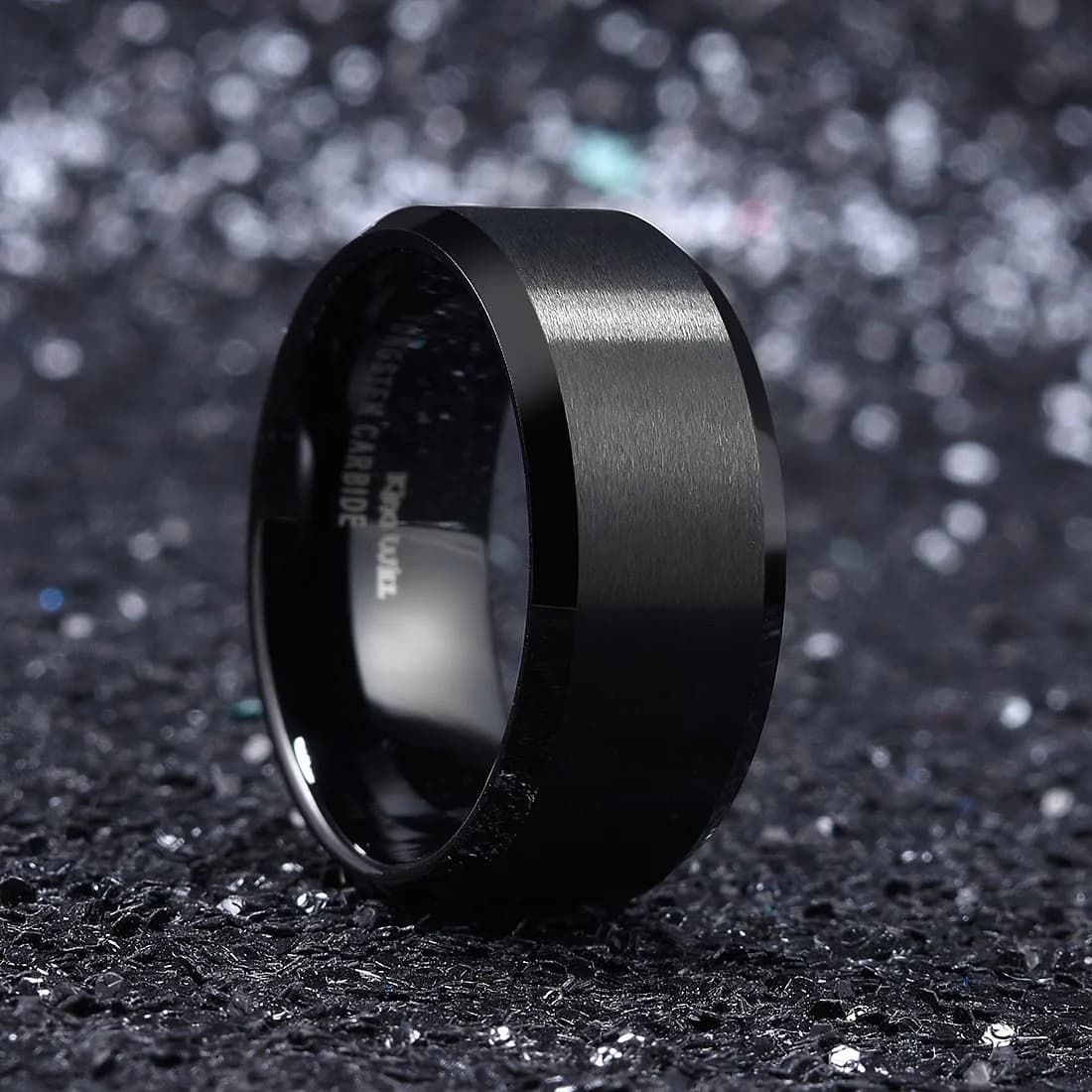 King Will Black Tungsten Wedding Band 10mm Size 11 | Durable Matte Finish for Men - view 3