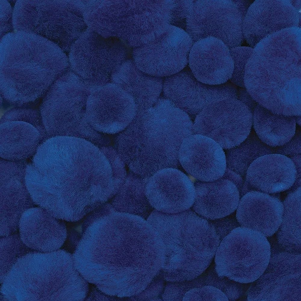 Colorations Blue Super Fluffy Acrylic Pom Poms | Soft & Fluffy Craft Supplies (Pack of 100)