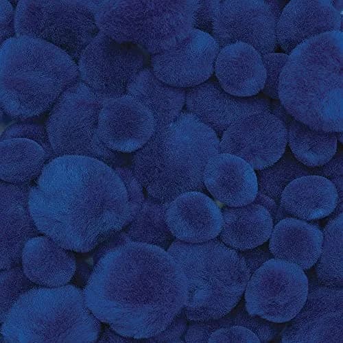 Colorations Blue Super Fluffy Acrylic Pom Poms | Soft & Fluffy Craft Supplies (Pack of 100) thumbnail 1