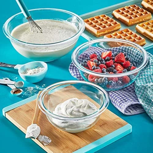 Pyrex Glass Mixing Bowls Set (3-Piece) 1-qt, 1.5-qt, 2.5-qt | Microwave & Dishwasher Safe thumbnail 5