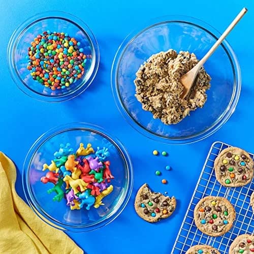 Pyrex Glass Mixing Bowls Set (3-Piece) 1-qt, 1.5-qt, 2.5-qt | Microwave & Dishwasher Safe thumbnail 3