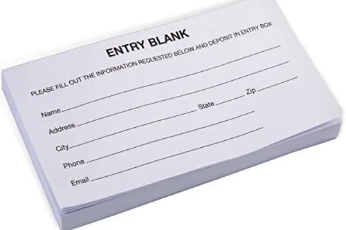 Displays2go Entry Form Pads for Raffles, Contests, Drawings; 1000 Forms Total | Collect Contact Information for Events thumbnail 1
