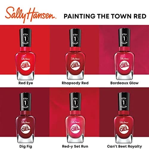 Sally Hansen Miracle Gel Nail Polish 0.5 Fl Oz | Long-Lasting, No UV Needed, Glossy Red Eye thumbnail 6