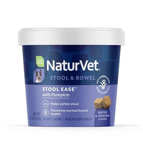 NaturVet Stool Ease Supplement for Dogs – 40 Soft Chews | Supports Normal Bowel Function thumbnail 1