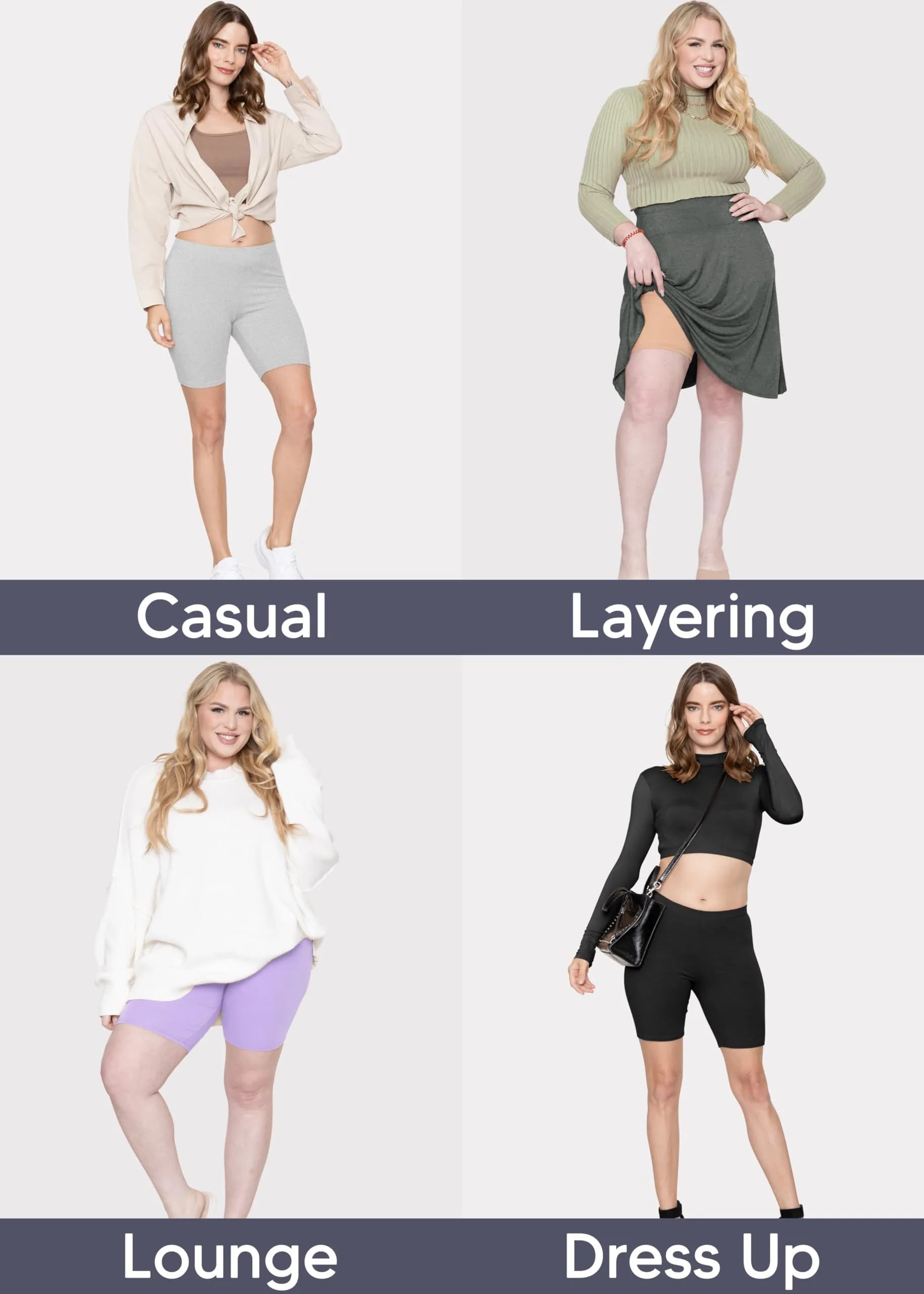 STRETCH IS COMFORT Women's Cotton Biker Shorts Heather Gray Small | Soft Cotton & Spandex for Daily Comfort thumbnail 5