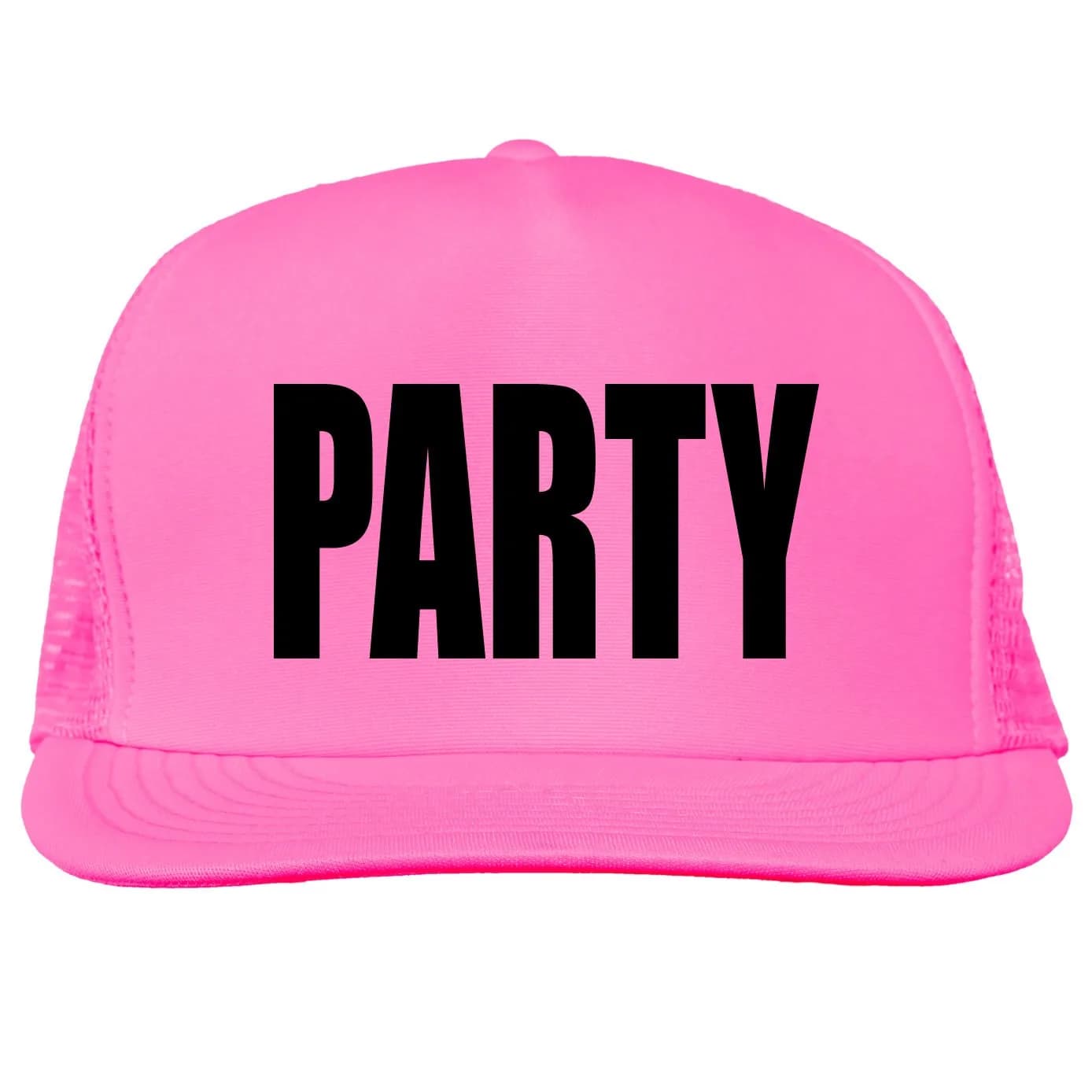 NeonTees Party Bright Neon Pink Truckers Mesh Snap Back Hat | One Size — Neon Pink
