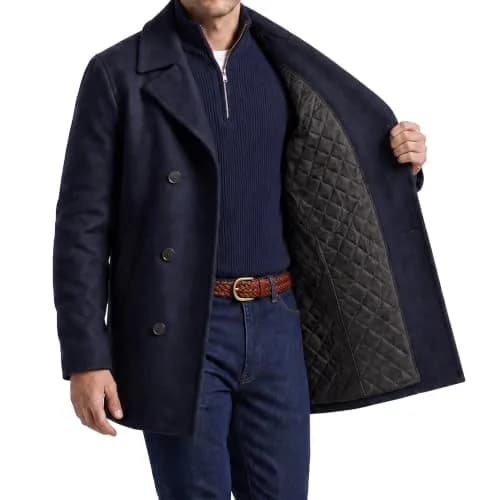 Nautica Wool Blend Peacoat – Double-Breasted Winter Coat, X-Large | Classic Cold-Weather Style thumbnail 4