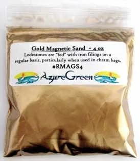 AzureGreen Gold Magnetic Sand 4oz (118g) | Authentic USA Import for Money Drawing Spells - main product image