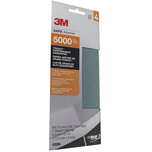 3M Trizact Performance Sandpaper 5000 Grit 9.5 cm x 22.9 cm (3.75" x 9") | Ultra Fine Grit for Polishing thumbnail 1