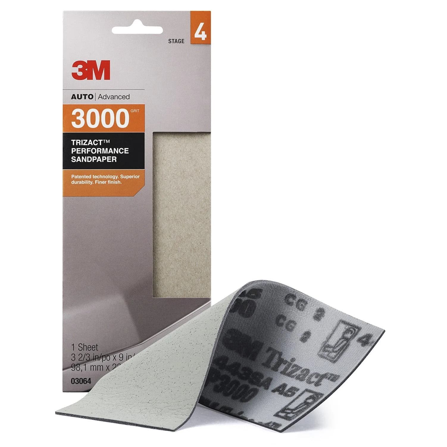 3M Trizact Performance Sandpaper 5000 Grit 9.5 cm x 22.9 cm (3.75" x 9") | Ultra Fine Grit for Polishing - view 2