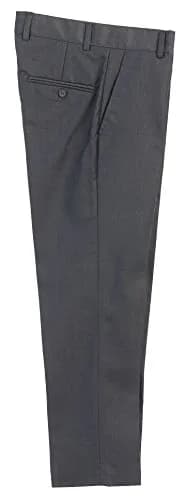 Gioberti Boys Flat Front Dress Pants, Charcoal, Size 8 | Adjustable Waist, Formal Fit thumbnail 5