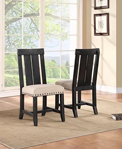 Modus Furniture Yosemite Solid Wood Dining Chair, Cafe | Armless, 24x20x40 in | Rustic Industrial Style thumbnail 3