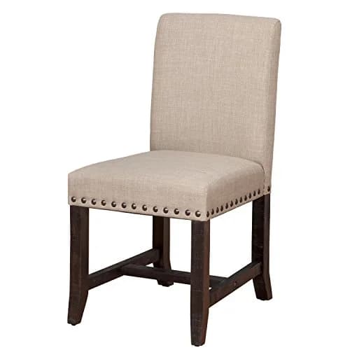 Modus Furniture Yosemite Upholstered Dining Chair, Cafe | Industrial Rustic Design, 24x20x37 in | Solid Pine & Polyester thumbnail 1