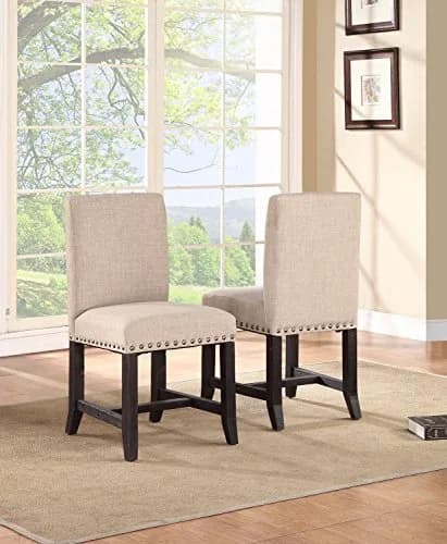Modus Furniture Yosemite Upholstered Dining Chair, Cafe | Industrial Rustic Design, 24x20x37 in | Solid Pine & Polyester thumbnail 2