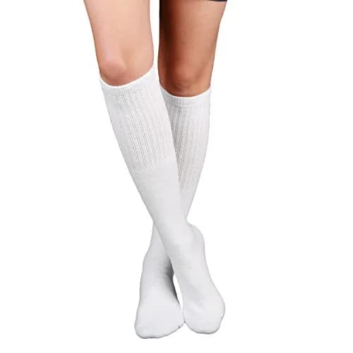 SKATERSOCKS 22" Knee High Classic Plain Solid White Tube Socks | Unisex Comfort Fit thumbnail 2