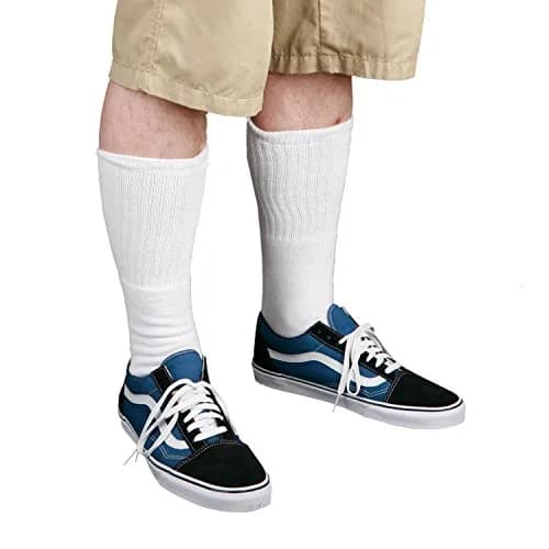 SKATERSOCKS 22" Knee High Classic Plain Solid White Tube Socks | Unisex Comfort Fit thumbnail 3