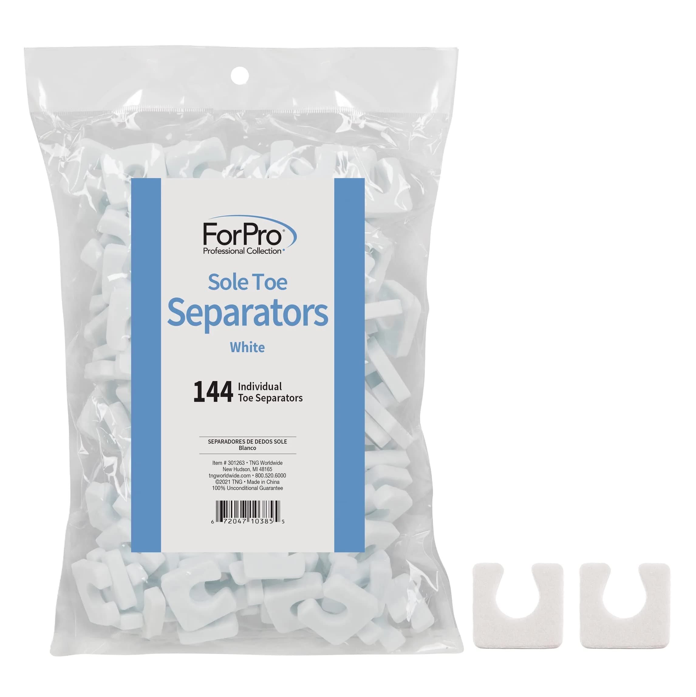 ForPro Sole Toe Separators, 144ct, White | Ultra-Soft Foam for Pedicure & Nail Polish (70-120 chars) — White