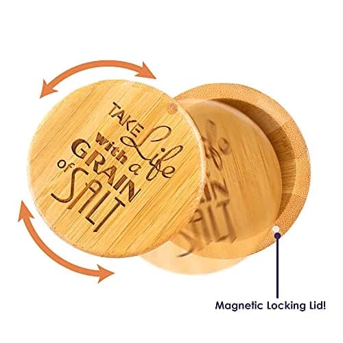 Totally Bamboo Salt Cellar Bamboo Storage Box with Magnetic Swivel Lid, 6 Ounce Capacity thumbnail 4