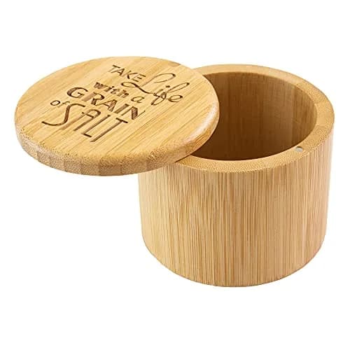 Totally Bamboo Salt Cellar Bamboo Storage Box with Magnetic Swivel Lid, 6 Ounce Capacity thumbnail 5