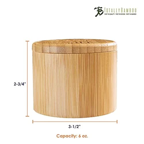 Totally Bamboo Salt Cellar Bamboo Storage Box with Magnetic Swivel Lid, 6 Ounce Capacity thumbnail 6