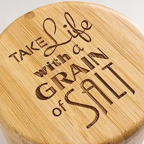 Totally Bamboo Salt Cellar Bamboo Storage Box with Magnetic Swivel Lid, 6 Ounce Capacity thumbnail 3