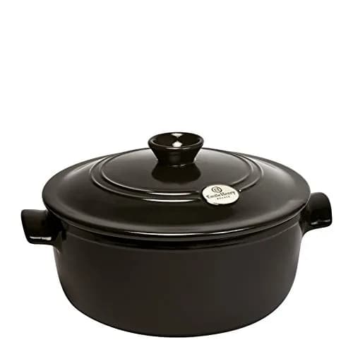 Emile Henry France Flame Round Stewpot Dutch Oven 4.2 Quart Charcoal | Ceramic, Oven & Stove Safe thumbnail 1