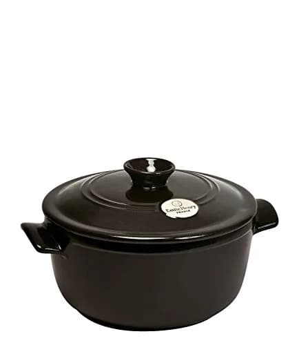 Emile Henry France Flame Round Stewpot Dutch Oven 4.2 Quart Charcoal | Ceramic, Oven & Stove Safe thumbnail 2