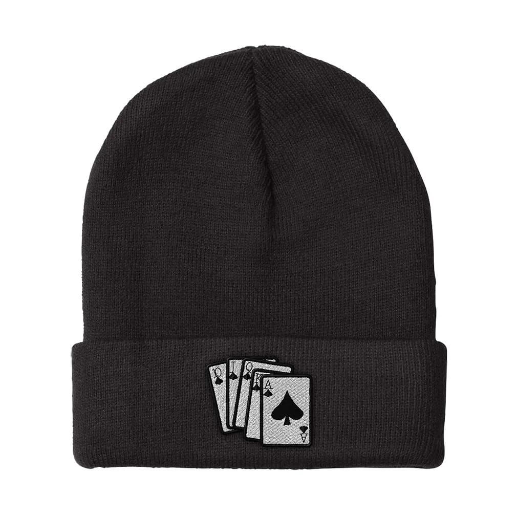 Speedy Pros Custom Beanie for Men & Women Bridge Hand Embroidery Acrylic Skull Cap Black | Warm & Stylish