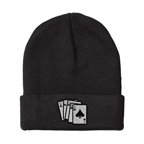 Speedy Pros Custom Beanie for Men & Women Bridge Hand Embroidery Acrylic Skull Cap Black | Warm & Stylish thumbnail 1