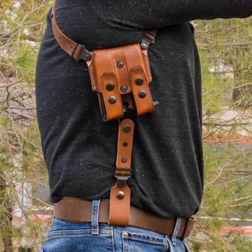 Galco Horizontal Shoulder System Tie Down Set 2.0 for Galco Miami Classic, Miami Classic II, Parabellum 2.0 and Jackass Rig Shoulder Systems, Black | Full Grain Leather thumbnail 4