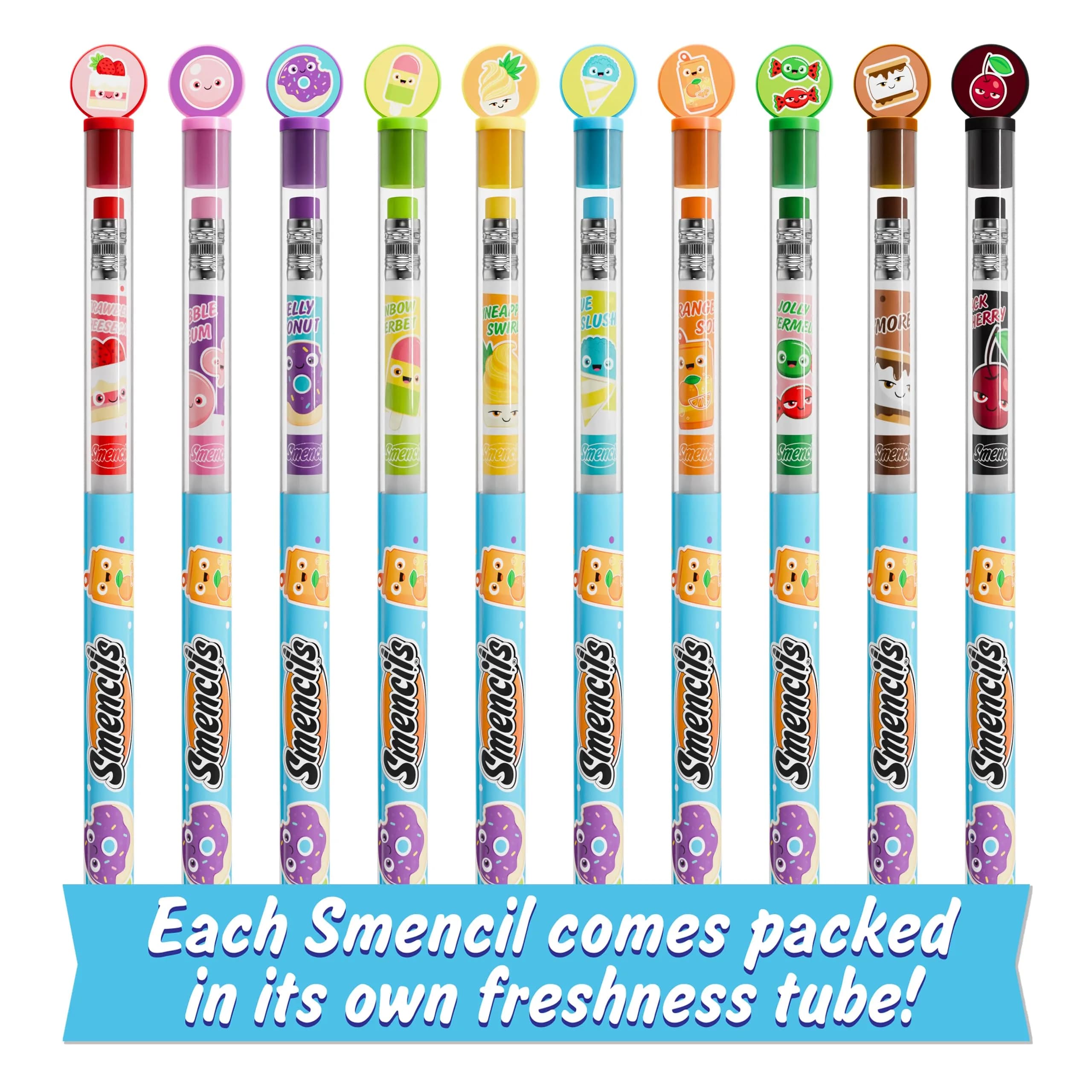 Smencils Scented Graphite HB #2 Pencils (10-Pack) | Recycled Newspaper, 2-Year Scent Life - view 5