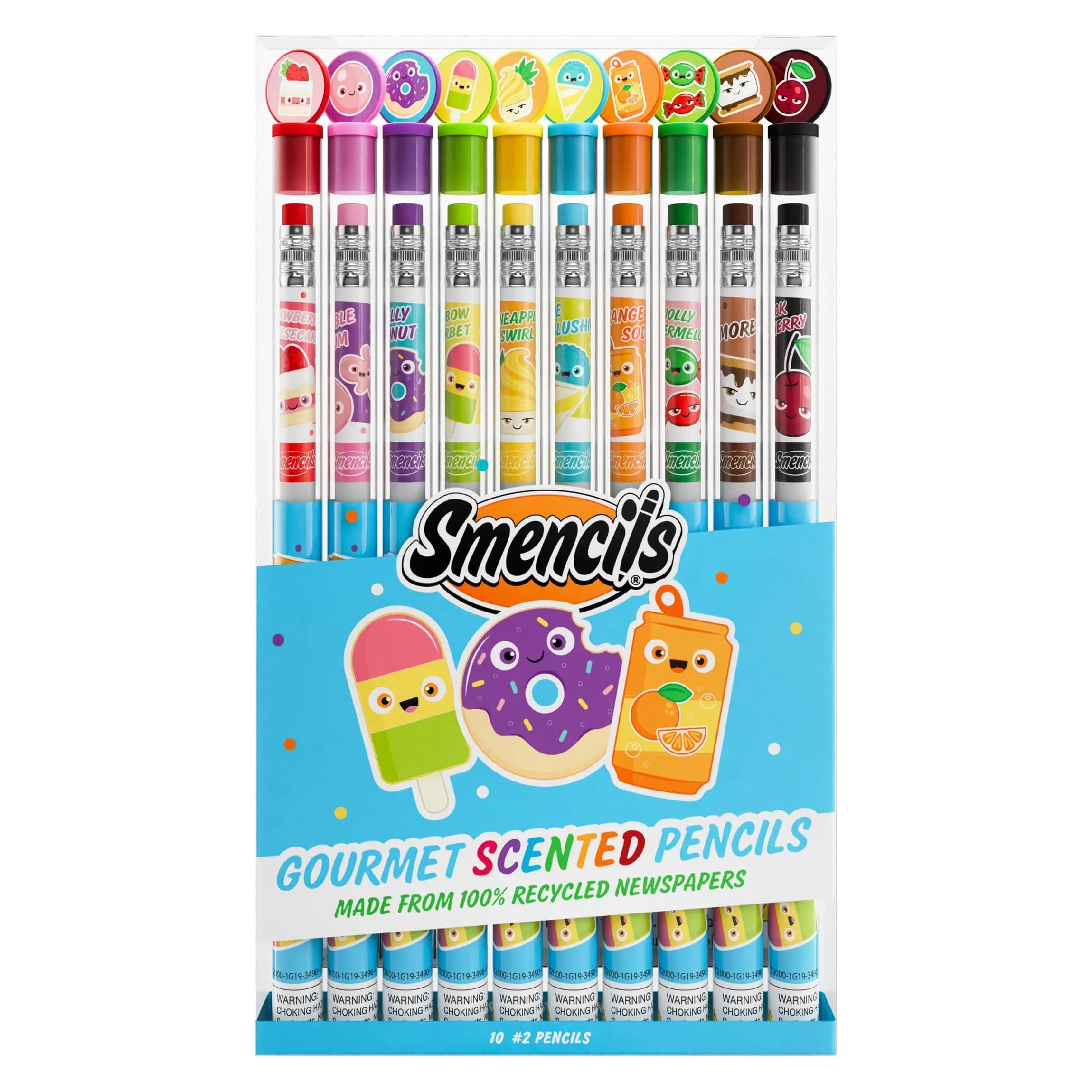 Smencils Scented Graphite HB #2 Pencils (10-Pack) | Recycled Newspaper, 2-Year Scent Life - view 2
