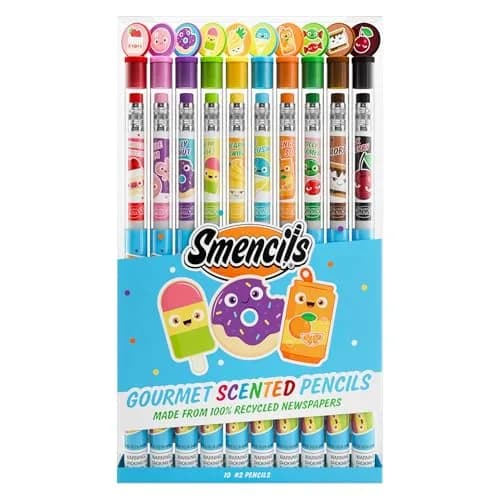 Smencils Scented Graphite HB #2 Pencils (10-Pack) | Recycled Newspaper, 2-Year Scent Life thumbnail 2