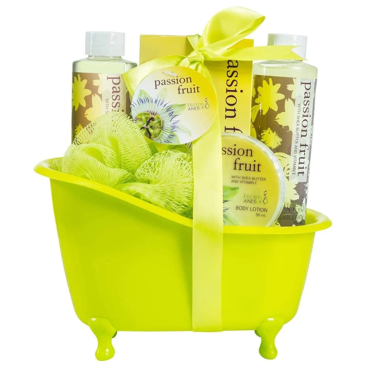 Freida and Joe Home Spa Bath Basket Passion Fruit Fragrance Set | Luxurious Body & Bath Collection — Passion Fruit