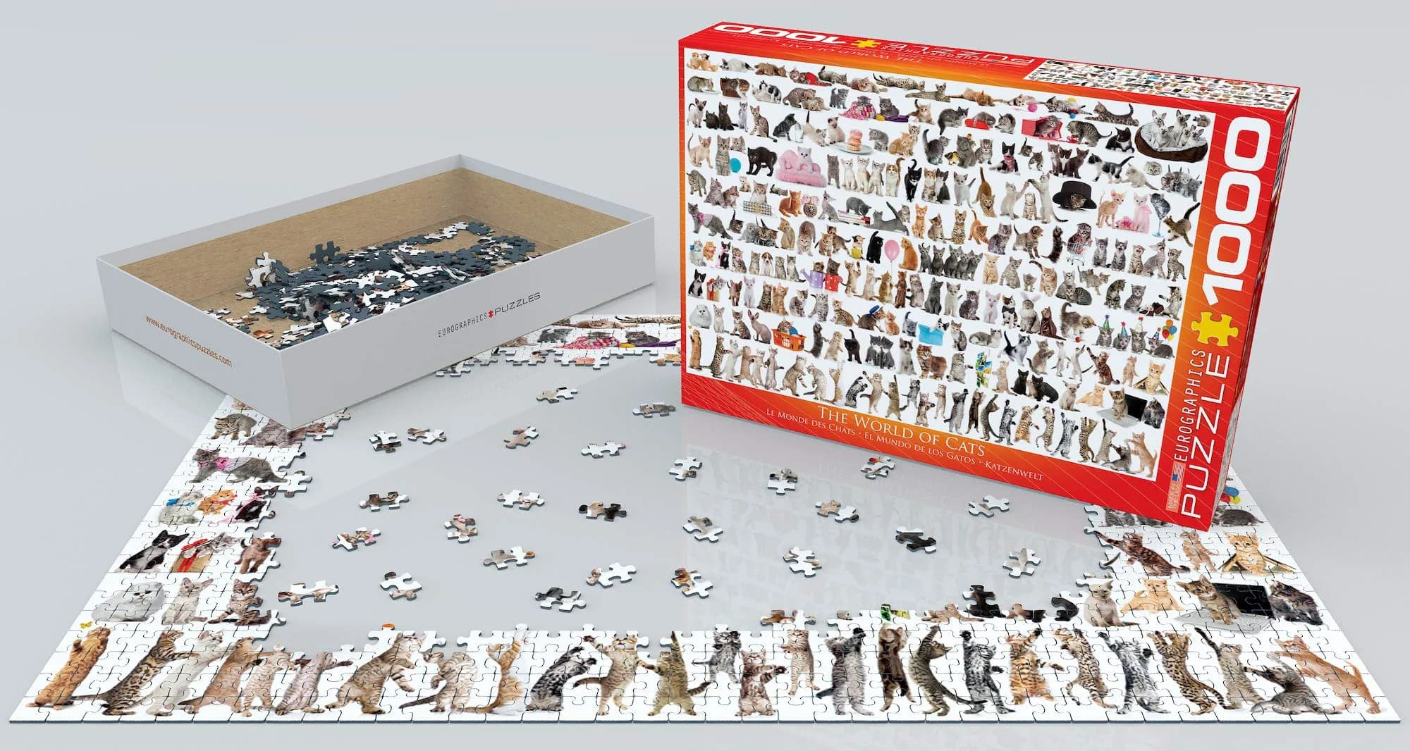 EuroGraphics World of Cats Jigsaw Puzzle 1000 Pieces | Educational STEM Toy - view 2