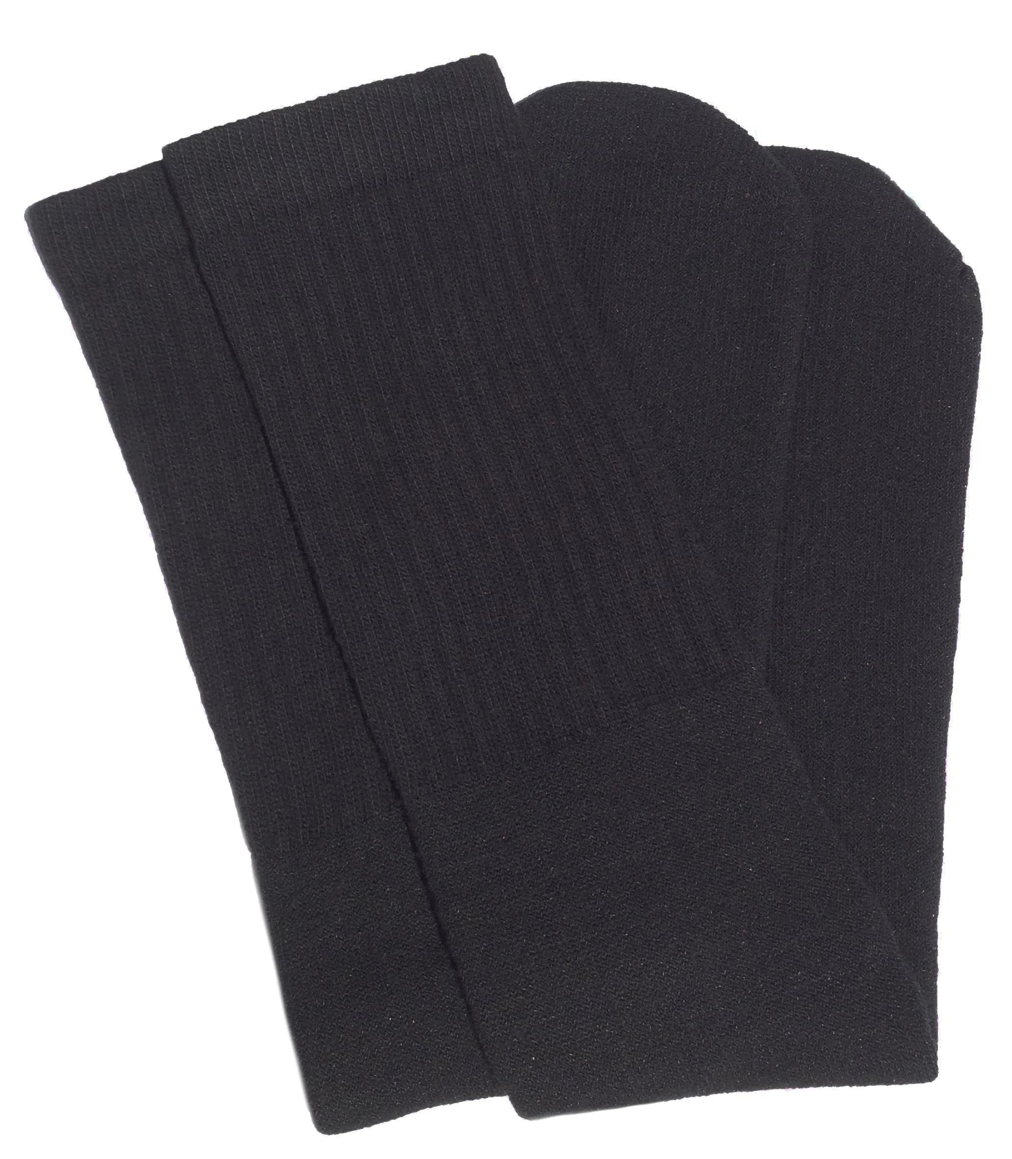 SKATERSOCKS 25" Knee High Classic Solid Black Tube Socks | Unisex, Made in USA, 82% Cotton, 10% Nylon, 5% Acrylic, 3% Spandex — Black