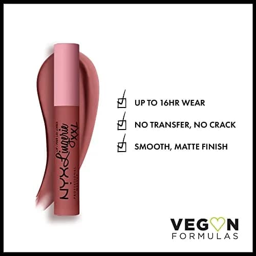 NYX PROFESSIONAL MAKEUP Lip Lingerie XXL Matte Liquid Lipstick - Strip'd Down (Coral Beige) 4ml (0.13 Fl Oz) | Long-Lasting Matte Wear thumbnail 2
