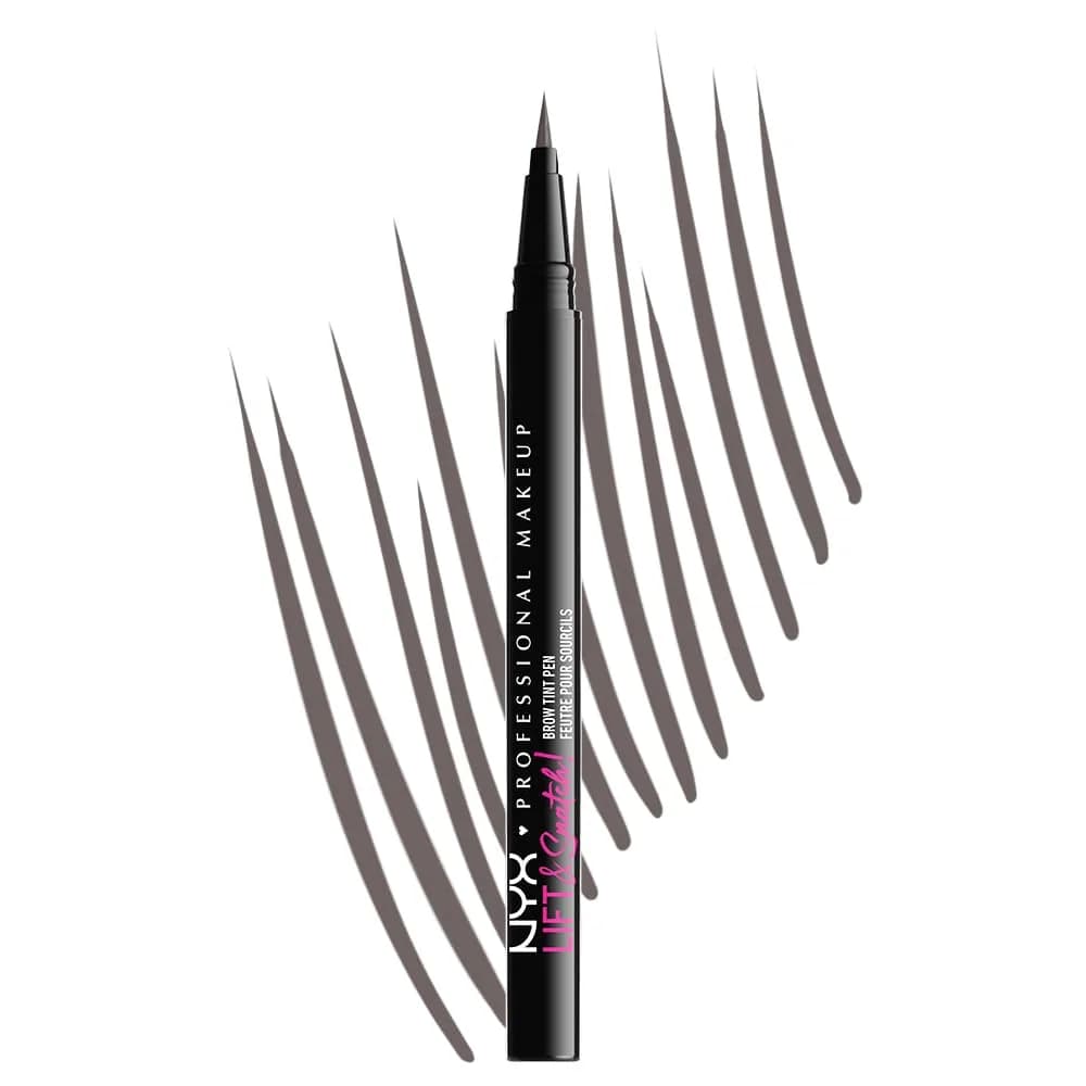 NYX PROFESSIONAL MAKEUP Lift & Snatch Eyebrow Tint Pen, Gray Black | Microbrush, 16HR Smudge-Resistant — Gray Black