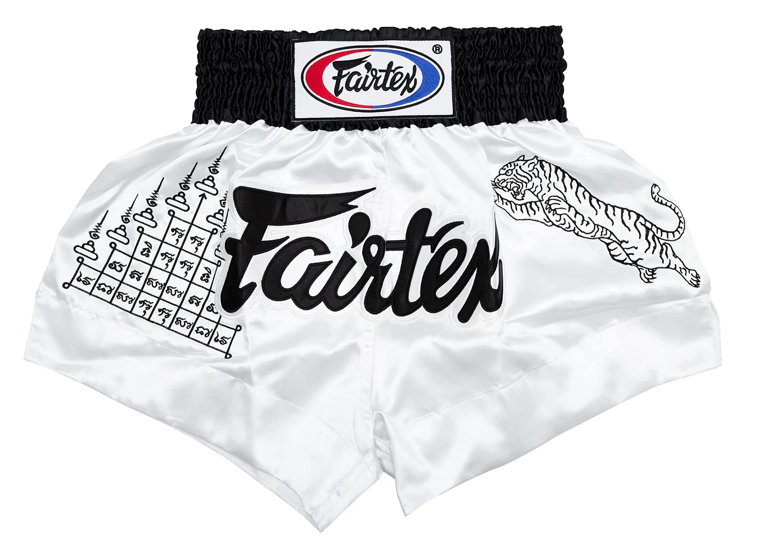 Fairtex Muay Thai Boxing Shorts Traditional Styles (White, Medium) | Quick-Drying Microfiber for Martial Arts