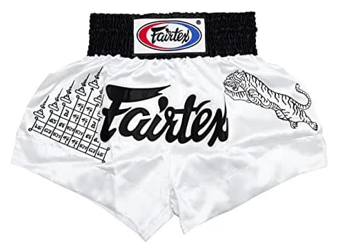 Fairtex Muay Thai Boxing Shorts Traditional Styles (White, Medium) | Quick-Drying Microfiber for Martial Arts thumbnail 1