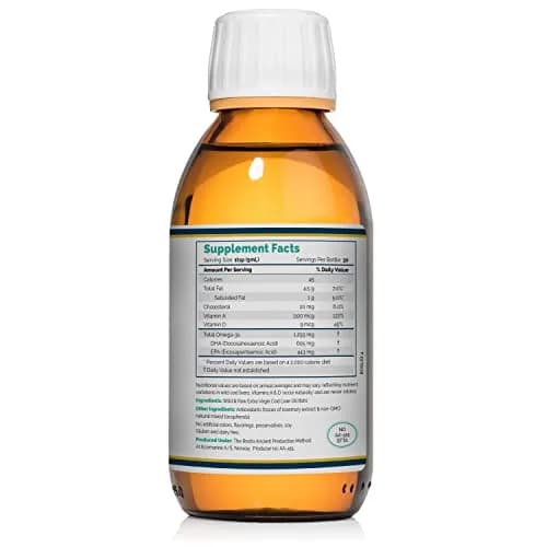 Rosita Extra Virgin Cod Liver Oil Liquid 5 Fl Oz | Unprocessed, Sustainably Caught, Natural Nutrients thumbnail 2