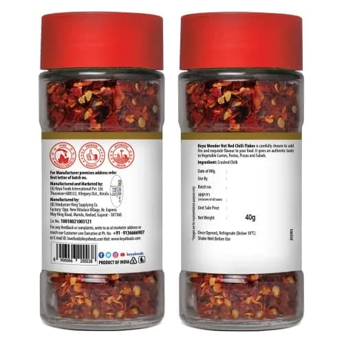 KEYA Red Chilli Flakes Seasoning 40g (1.41 oz) | Aromatic Spicy Dried Pizza Pasta Seasoning thumbnail 5