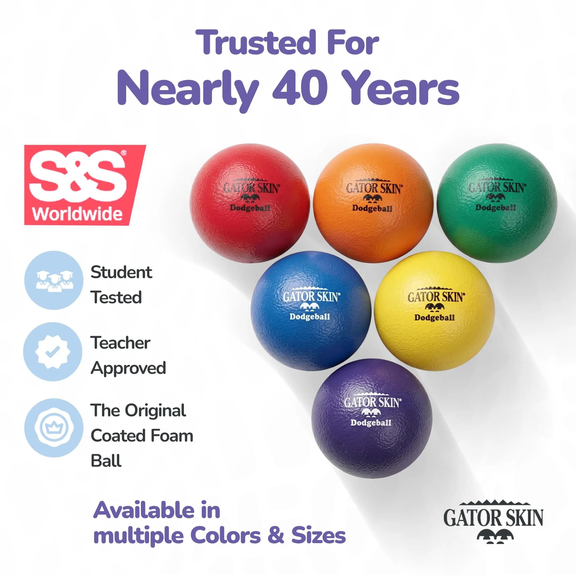 Gator Skin Foam Dodgeballs 6 Inch (156g) 6-Pack | No-Sting Fun for Kids Ages 4-8 - view 6