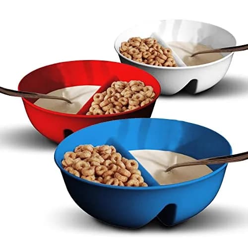Just Solutions Crunch Anti-Soggy Cereal Bowl - Keeps Cereal Crunchy | BPA Free | Microwave Safe | Pack of 3 thumbnail 1